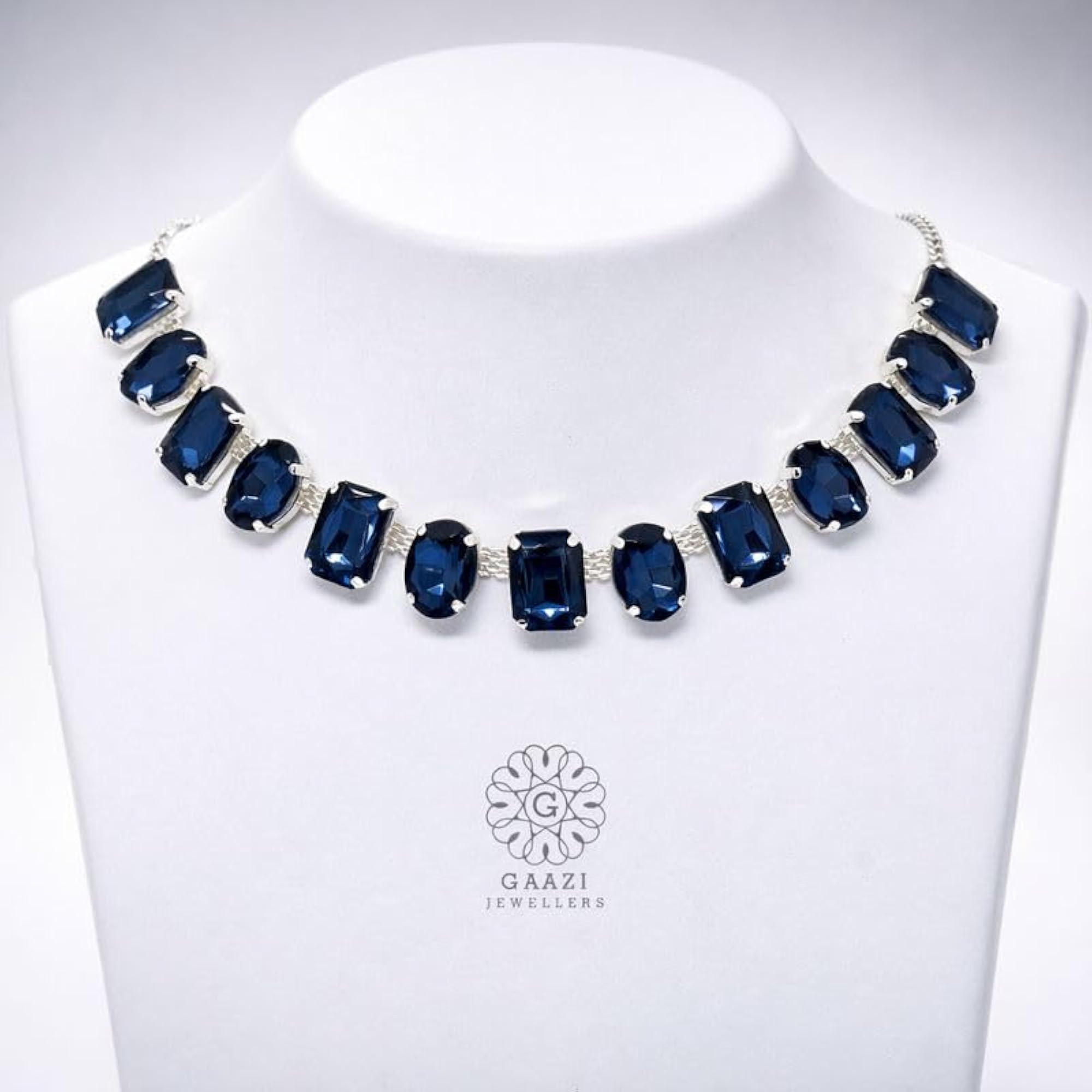 Women's Navy Blue Crystal Jewellery Set, Elegant Gift